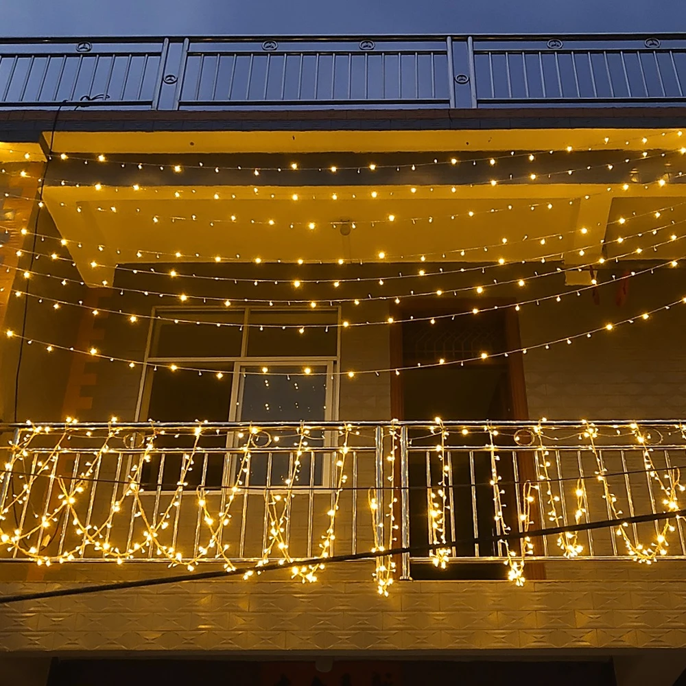 Užuolaidų LED String Žibintai 8Modes 110V, 220V, Patalpų Festivalis Langą Kalėdų Vestuvių Sodas, Lauko Apdailos Atostogų apšvietimas