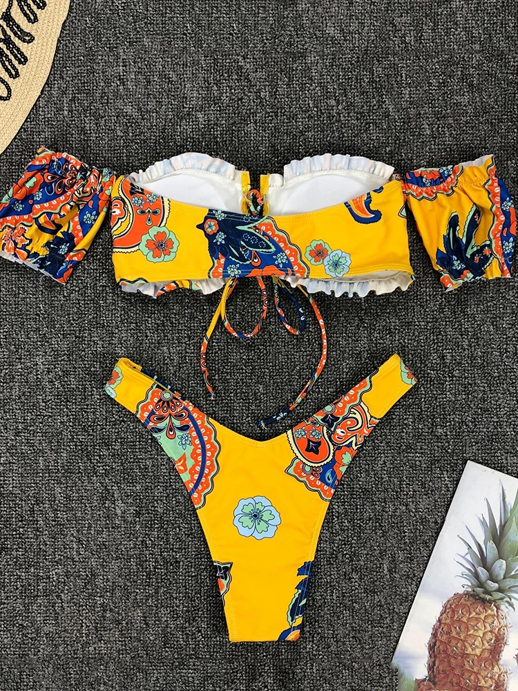 ZAFILLE Off Peties Bikini Seksualus moteriški Maudymosi Kostiumą, Thong Bikini Moterų Maudymosi 2021 Moterų Vamzdžio Viršaus Dviejų dalių maudymosi kostiumėlį