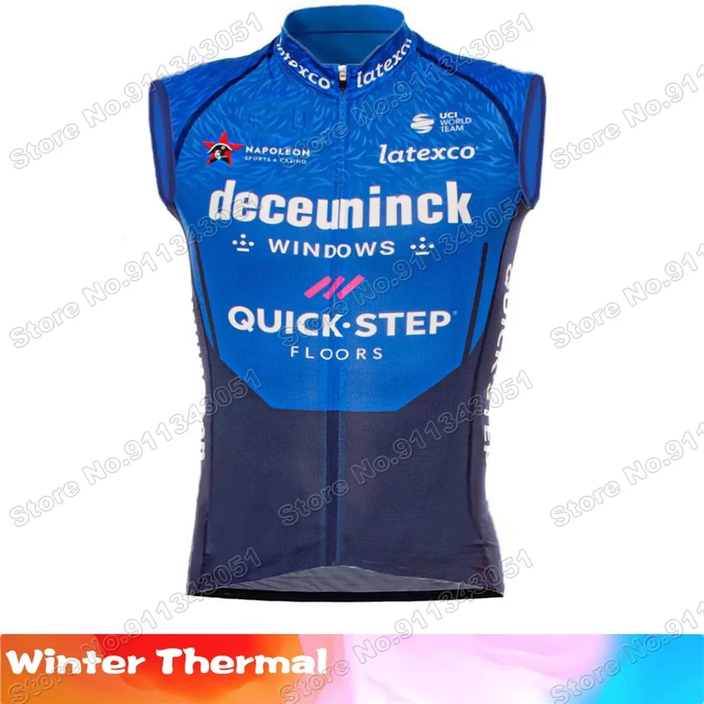 Žiemos Quick Step 2021 Rankovių Dviračių Vest Komanda Dviračių Džersis Mens Šiltas Kalnų Dviračiais Drabužių Maillot Cyclisme Gilet